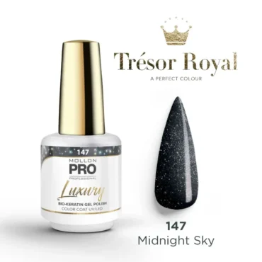 Blaues UV Nagellack von Mollon Pro, Kollektion Tresor Royal