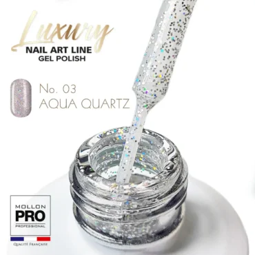 UV Nagellack mit silbernen Glitzer von Mollon Pro, Kollektion Nail Art