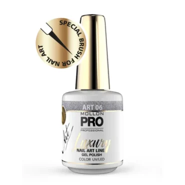 UV Nagellack mit silbernen Glitzer von Mollon Pro, Kollektion Nail Art