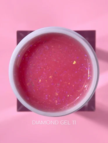 UV Builder Gel mit Glitzern, Diamond 11 rosa