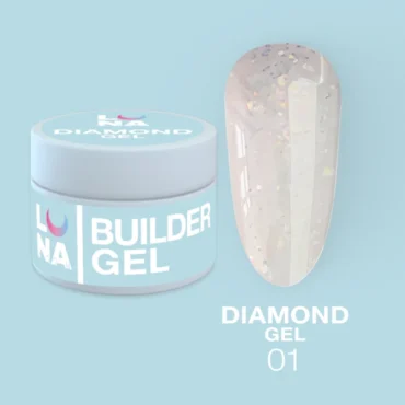 UV Builder Gel mit Glitzern, Diamond weiß