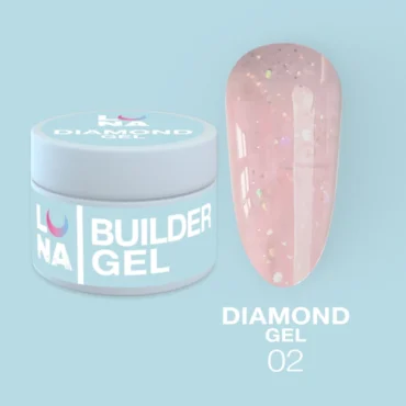 UV Builder Gel mit Glitzern, Diamond rosa