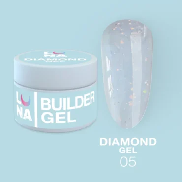 UV Builder Gel mit Glitzern, Diamond Krystall Blau