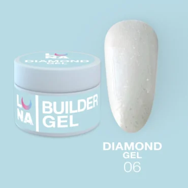 UV Builder Gel mit Glitzern, Diamond weiß