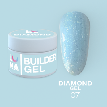 UV Builder Gel mit Glitzern, Diamond blau