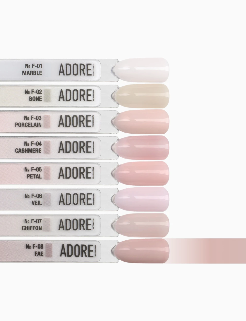 ADORE French Gellack F-08 Fae auf Farbpalette
