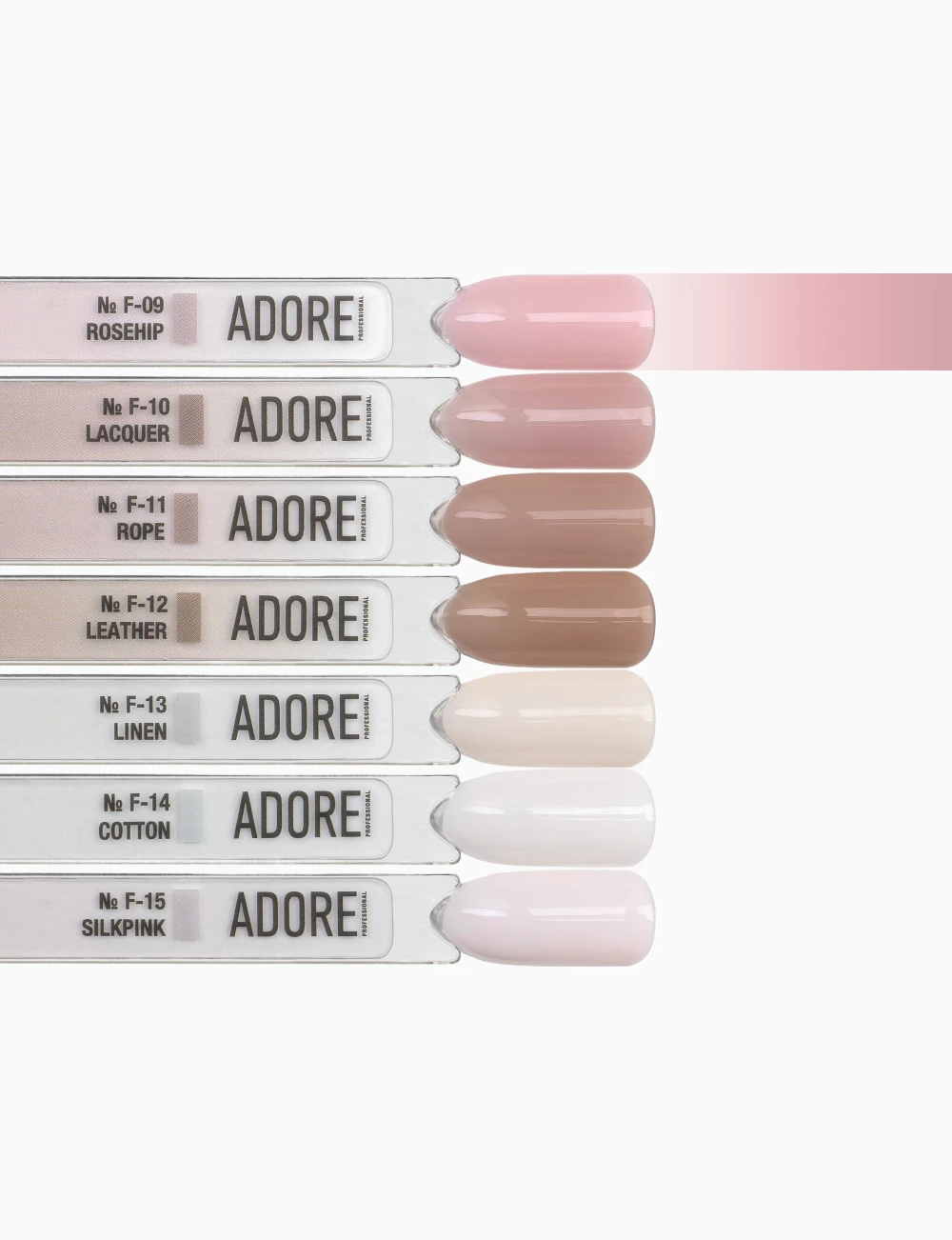 ADORE French Gellack F-09 Rosehip auf Farbpalette
