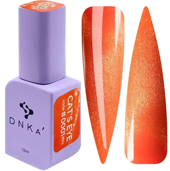 COLOR GEL POLISH CAT`S EYE "DNKa", 12 ml #0001 80`s
