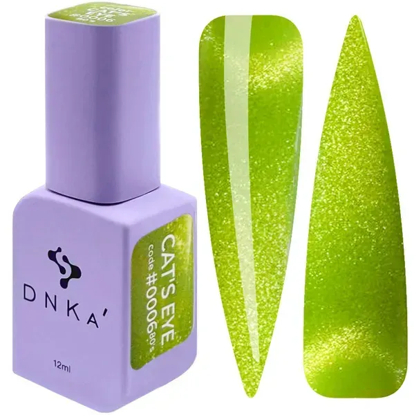 COLOR GEL POLISH CAT`S EYE "DNKa", 12 ml #0006 80`s