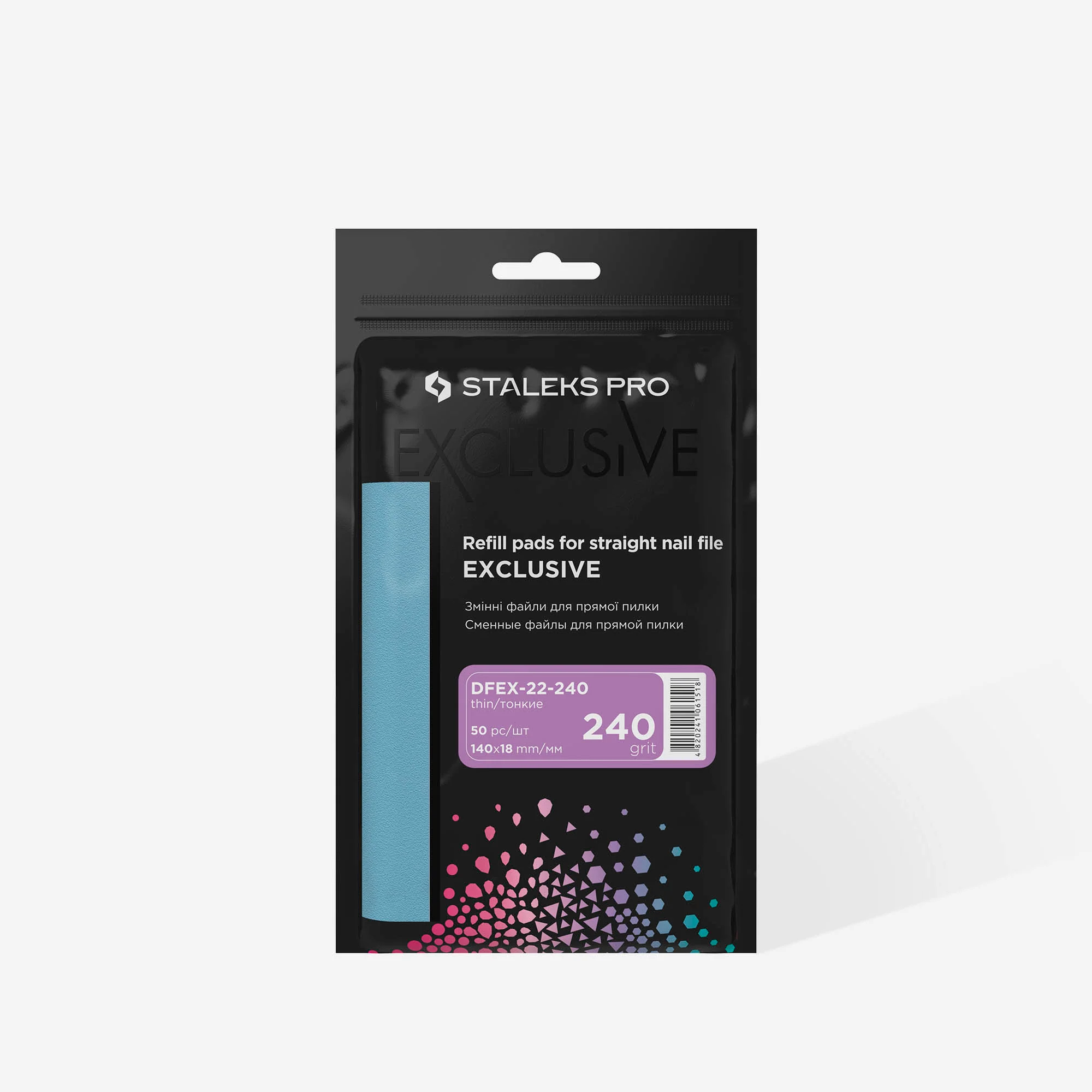 Ersatzfeilen für gerade Feile EXCLUSIVE 22 – Selbstklebende Einweg-Feilen (50 Stück) – Bild 2