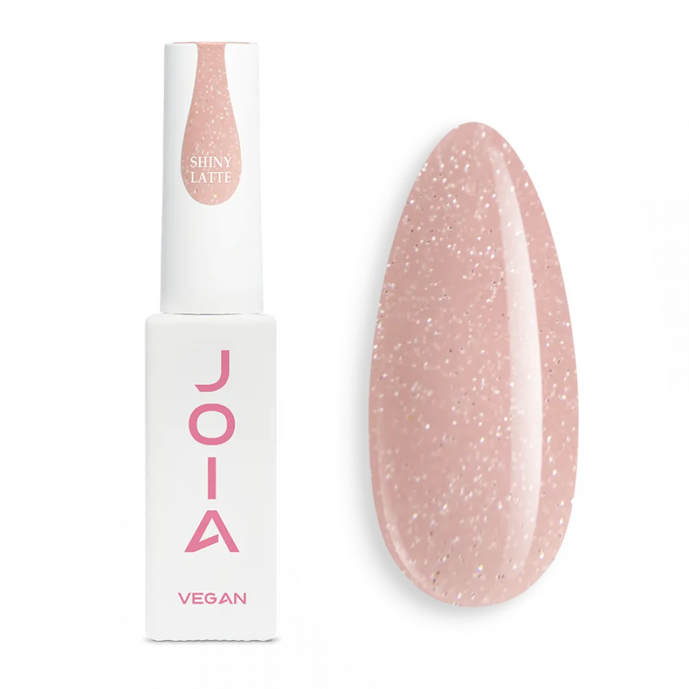 JOIA Vegan BB Cream Base Shiny Latte – beige Glitzer Gelbasis für elegante Nude Maniküre
