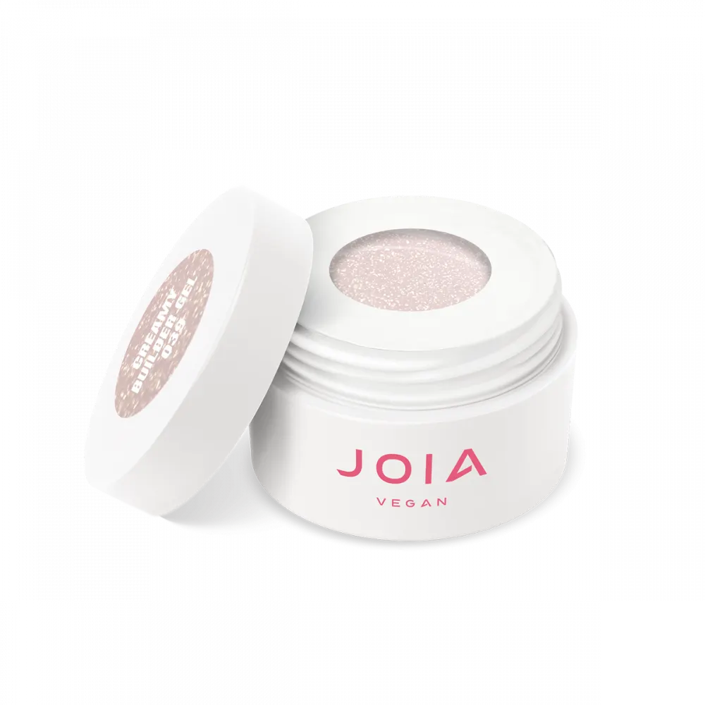 JOIA vegan Creamy Builder Gel 039 Warmer Frost 15 ml Aufbaugel Beige mit Goldschimmer