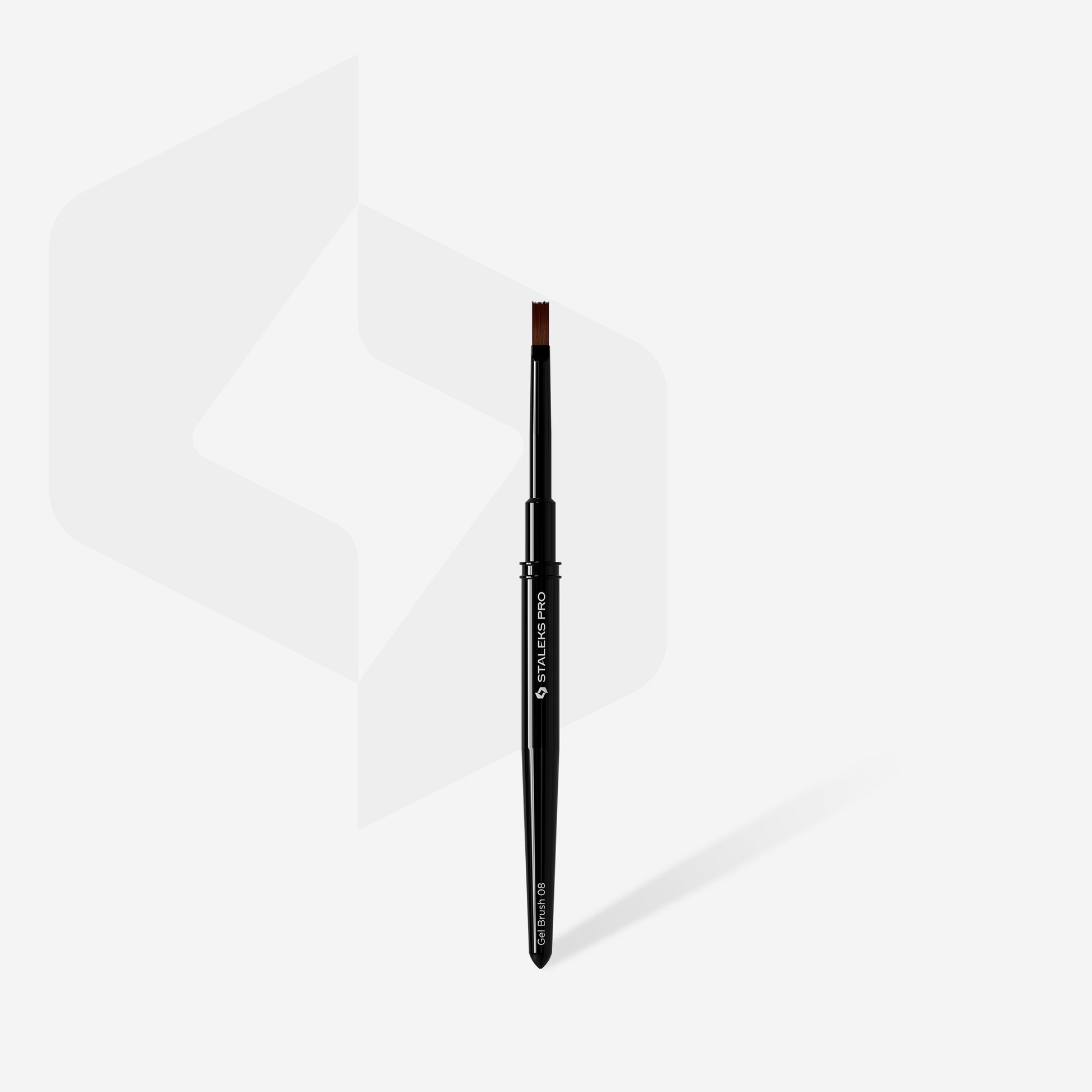 Detailansicht des STALEKS Gel Brush EXPERT 08 mit gerader 6 × 10 mm Spitze.