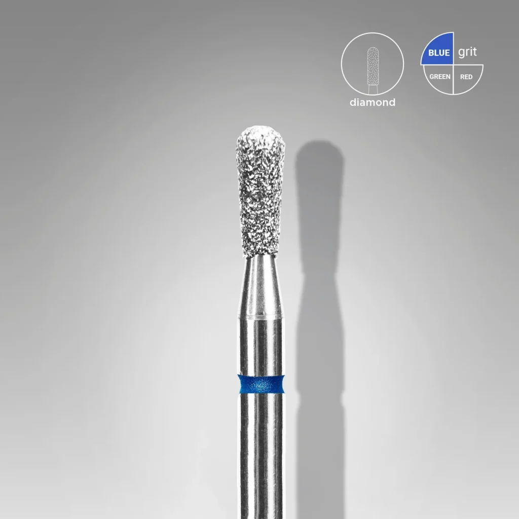 STALEKS Diamantfräser Match 2,3 × 5 mm Blau für Maniküre und Pediküre