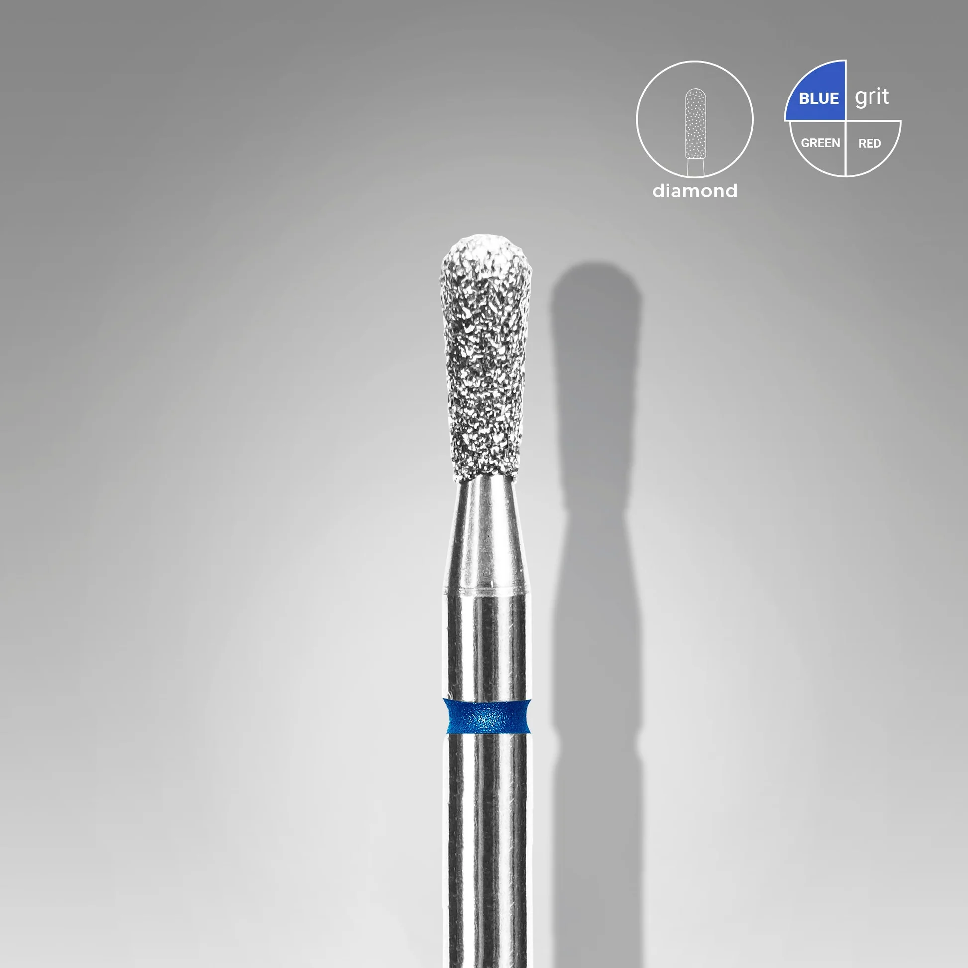 STALEKS Diamantfräser Match 2,3 × 5 mm Blau für Maniküre und Pediküre