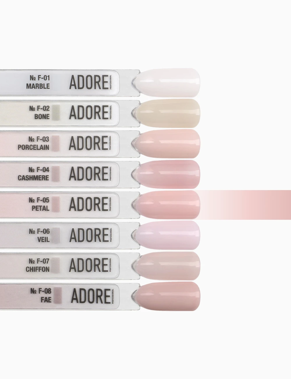 ADORE French Gellack Farbpalette Nude Farben