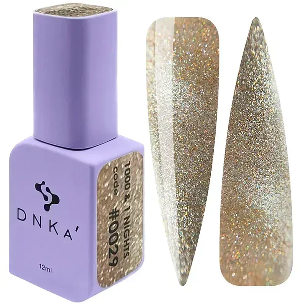 DNKa' Cat's Eye #0029 1000 & 1 Nights Goldsand – Flasche 12 ml und Farbmuster