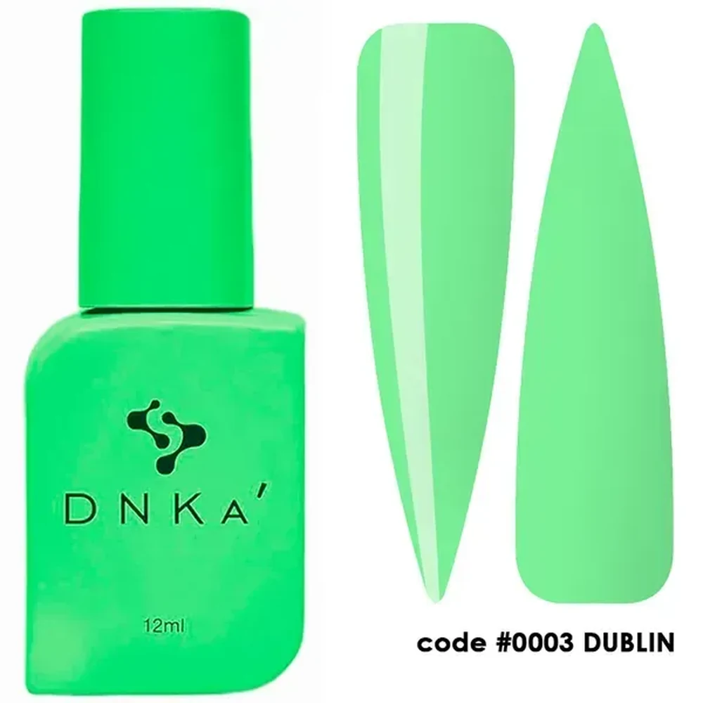 DNKa' Cover Top #0003 Dublin 12 ml – Flasche und Farbmuster Pastellgrün